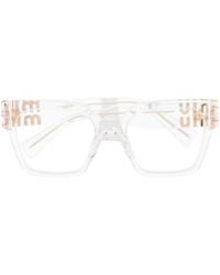 Miu Miu - Brille Mit Transparentem Gestell - Lyst