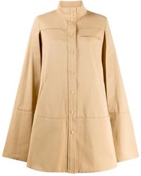 Courreges - Manteau Évasé À Détails De Découpes - Lyst