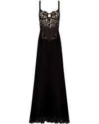 Dolce & Gabbana - Lace-Detail Silk-Blend Dress - Lyst