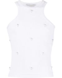 Stella McCartney - Pearl-embroidered Racerfront Tank Top - Lyst