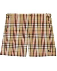 Burberry - Check Seersucker Swim Shorts - Lyst