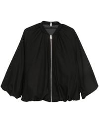 Imperial - Ruched Zip-Up Bomber Jacket - Lyst