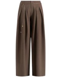 Manière De Voir - Flora Box Pleat Wide Leg Belted Pants - Lyst