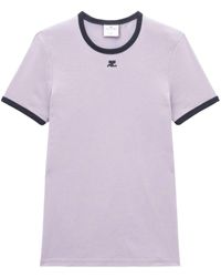Courreges - T-Shirt mit Kontrastrand - Lyst