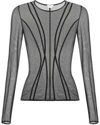 Elisabetta Franchi - Tulle Top With Bustier Cuts - Lyst