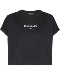 Balmain - Logo-Print Short-Sleeve T-Shirt - Lyst