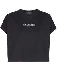 Balmain - Logo-Print Short-Sleeve T-Shirt - Lyst