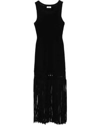 Sandro - Strickkleid Mit Fransen - Lyst