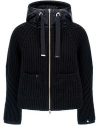 Herno - Ribbed-Knit Hooded Jacket - Lyst