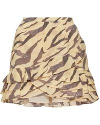 IRO - Dauna Tiger-Print Ruffled Mini Skirt - Lyst