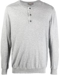 N.Peal Cashmere - Crew Neck Henley Sweater - Lyst