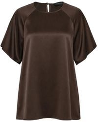 Lee Mathews - Stella Satin-Finish Raglan-Sleeve Top - Lyst