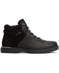 Tommy Hilfiger - Grainy-Leather Panelled Boots - Lyst