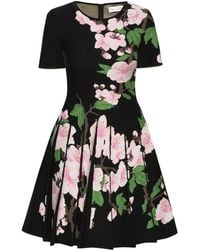 Oscar de la Renta - Abito Corto Con Stampa A Fiori - Lyst