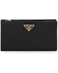 Prada - Logo-Plaque Zipped Wallet - Lyst