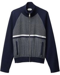 Versace - Embroidered Jacquard Cotton Knit Zip Sweatshirt - Lyst