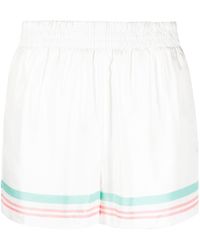 Casablancabrand - Stripe-detail Silk Shorts - Lyst