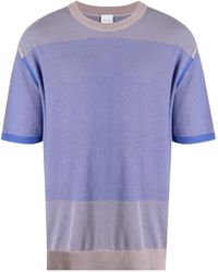 Paul Smith - Knitted Panelled Cotton T-shirt - Lyst
