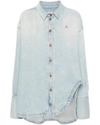 The Attico - Denim Jas Met Brede Kraag - Lyst