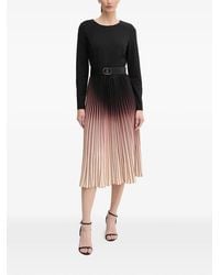 DKNY - Pleated Belted Midi Dress - Lyst