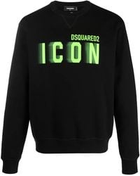 DSquared² - Icon Print Cotton Sweatshirt - Lyst