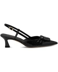 Stuart Weitzman - Very Vinnie Crocodile-Embossed Leather Pumps - Lyst