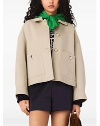 Maje - Veste Courte En Laine À Dos Plissé - Lyst