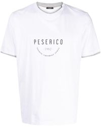 Peserico - Katoenen T-shirt Met Logoprint - Lyst
