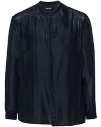 Giorgio Armani - Band-collar Silk Shirt - Lyst