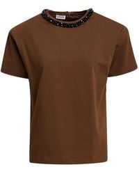 Essentiel Antwerp - Kardinal Embellished-Collar T-Shirt - Lyst