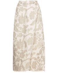 Masnada - Embroidered-flower Wide-leg Trousers - Lyst