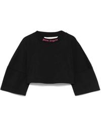 Palm Angels - Cropped-T-Shirt Mit Logo-Print - Lyst