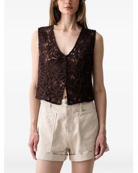 Haveone - Floral-Lace V-Neck Top - Lyst