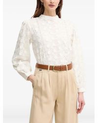 INTROPIA - Embroidered Lace-Insert Blouse - Lyst
