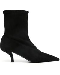 TOTEME - Suede Heeled Sock Boot - Lyst
