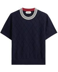 Pringle of Scotland - Argyle-Textured T-Shirt - Lyst