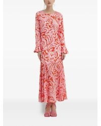 Never Fully Dressed - Flared Ruffled Print Dress - Lyst