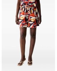 Benetton - Floral-Print Drawstring Mini Shorts - Lyst