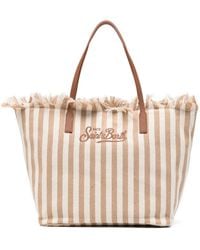MC2 Saint Barth - City Striped Fringed Tote Bag - Lyst