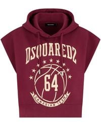 DSquared² - Logo-Print Sleeveless Cotton Hoodie - Lyst