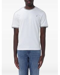 Jeckerson - Logo-Embroidered Tipped-Trim T-Shirt - Lyst