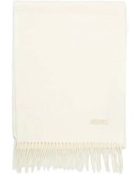 Moschino - Sciarpa Con Logo Ricamato E Frange - Lyst