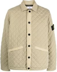 Stone Island - Quilted Press-Stud Fastening Bomber Jacket - Lyst