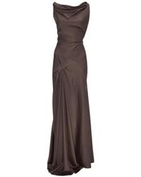 Victoria Beckham - Posy Draped Maxi Gown - Lyst