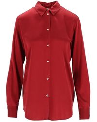 forte_forte - Satin-Finish Classic-Collar Shirt - Lyst