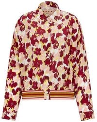 Marni - Gestreiftes Seidenhemd mit Blumen - Lyst