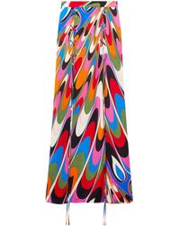 Emilio Pucci - Blue Onde-print Maxi Skirt - Women's - Viscose/polyester/elastane - Lyst