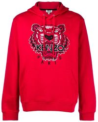 KENZO Hoodie Met Tijgerprint - Rood