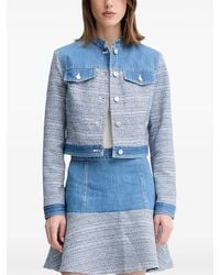Guess - Denim-Panel Tweed Jacket - Lyst
