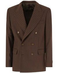 MARSĒM - Pinstripe Double-Breasted Jacket - Lyst